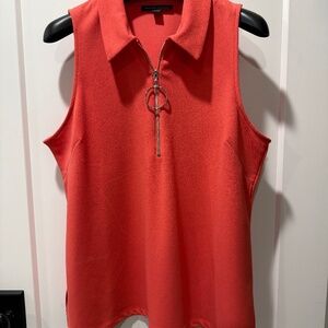 Orange sleeveless zippered shirt Boston Proper size XL